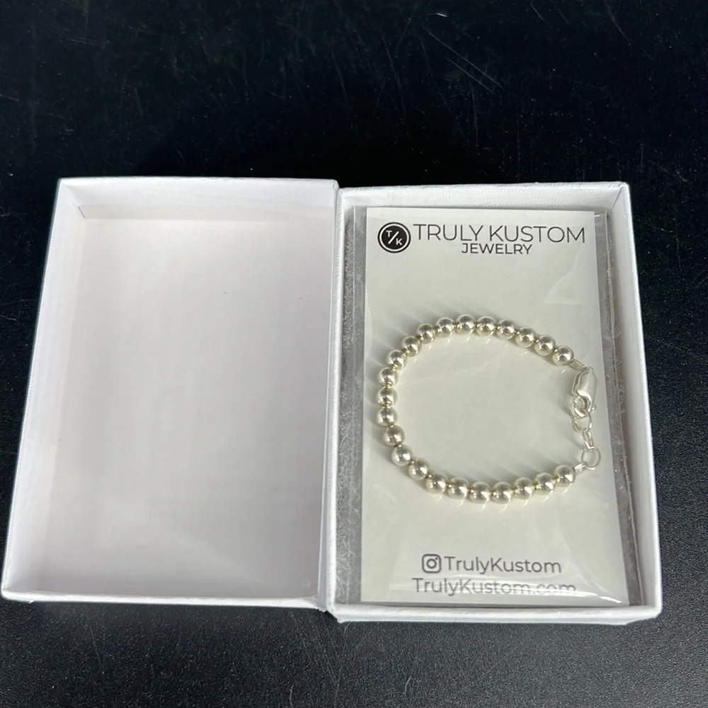 Silver Beaded Baby Bracelet